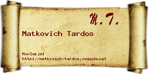 Matkovich Tardos névjegykártya